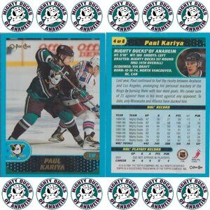 Paul Kariya Anaheim Ducks OPC #4 Box Topper Over Size Jumbo Card 5 1/8'' x 4''